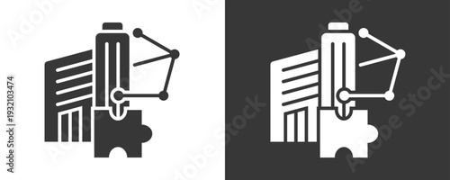 Enterprise Solutions Icon Set Vector Collection Isolated In Black And White