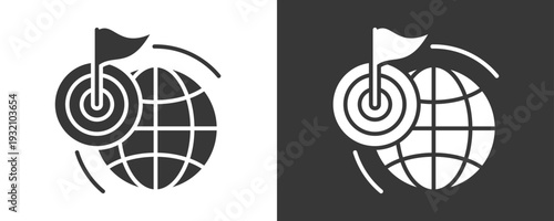 Market Positioning Icon Set Vector Collection Isolated In Black And White