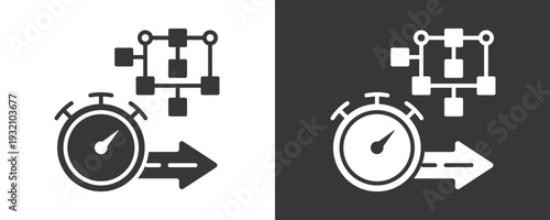 Efficiency Model Icon Set Vector Collection Isolated In Black And White