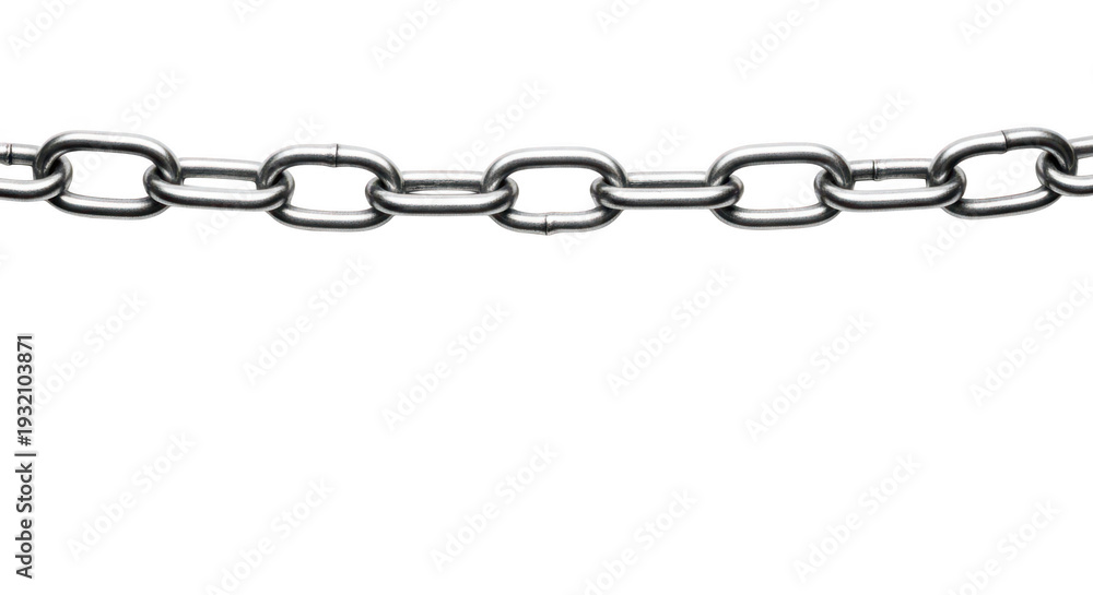 Fototapeta premium Chain link isolated on transparent background for industrial use