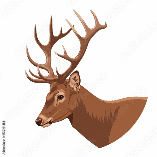 Illustration of a majestic deer with large antlers.