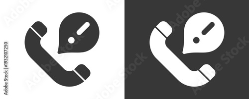 Emergency Call Icon Set Vector Collection Isolated In Black And White