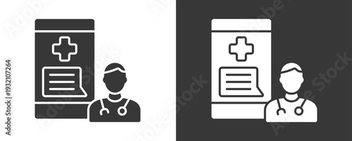 Call Doctor Icon Set Vector Collection Isolated In Black And White