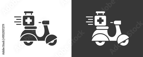 Medicine Delivery Icon Set Vector Collection Isolated In Black And White