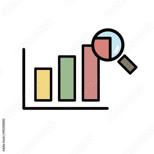 シンプルビジネス分析・成長アイコンシリーズ カラフル分析グラフ