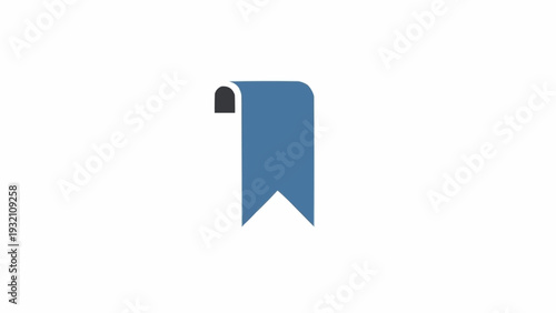 Blue ribbon with black flag.