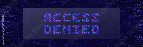 Digital Access Denied Alert on Pixelated Screen for Ransomware Attack and Data Breach