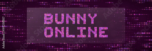 Bunny Online Retro Pixel Art Banner for Gaming Streamers and Digital Community Headers