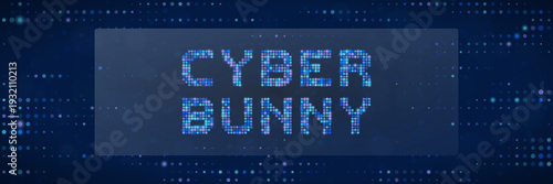 Cyber Bunny digital pixel text for esports gaming team and virtual reality branding