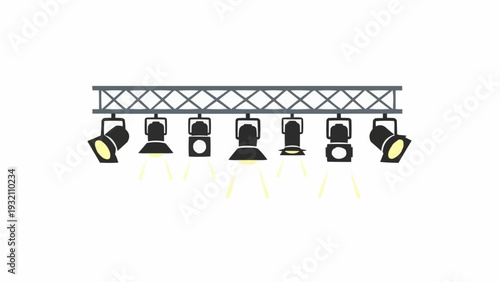 Stage lights on a truss system.