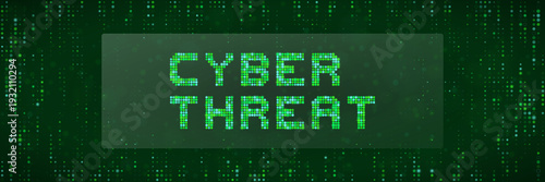 Cyber Threat Digital Matrix Background for Ransomware and Malware Security Awareness
