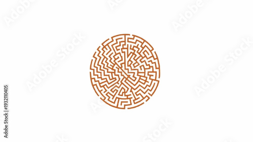 Circular Maze Labyrinth Puzzle Game Design.