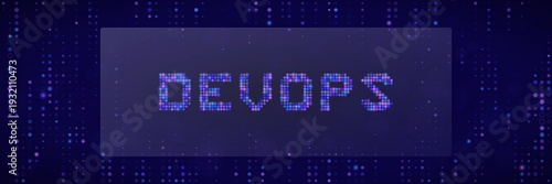 DevOps digital banner for cloud infrastructure automation and agile software development
