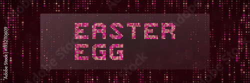 Glowing Pink Pixelated Easter Egg Text for Gaming Secrets and Hidden Software Features
