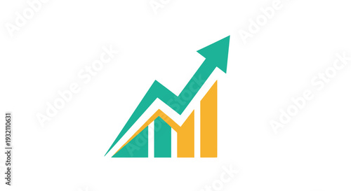 Abstract Geometric Growth Meter Icon Upward Trajectory
