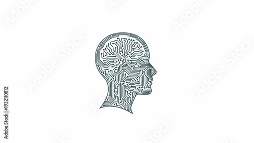 Brain Inside Human Head Profile.