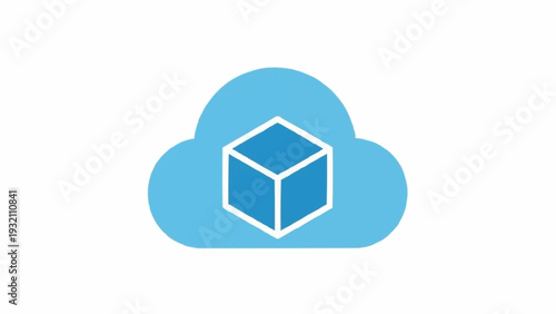 Cloud Storage Box Icon Design.