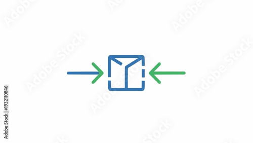 Blue Box with Arrows Moving.