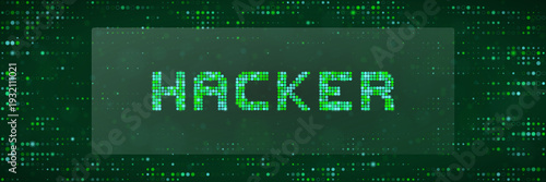 Ethical Hacker Word on Green Digital Matrix Background for Cybersecurity Awareness Training