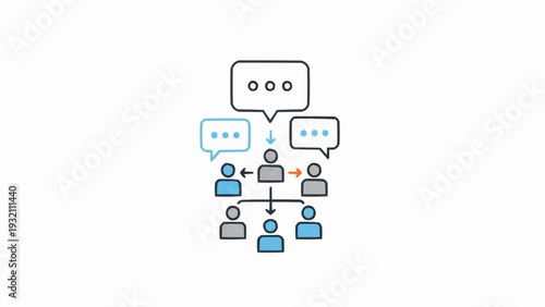 Simple Business Organization Chart Illustration.