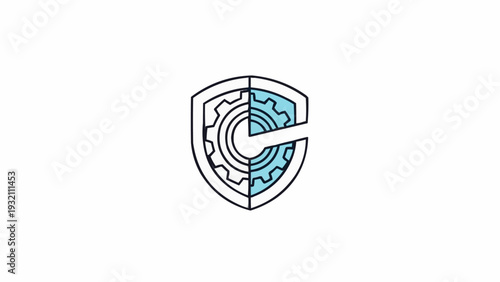 Shield Icon with Gear and Lock.