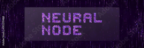 Abstract purple digital background with Neural Node text for quantum computing and machine learning visualization
