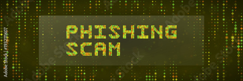Digital Phishing Scam Warning Graphic for Cyber Security Awareness and Online Fraud Prevention