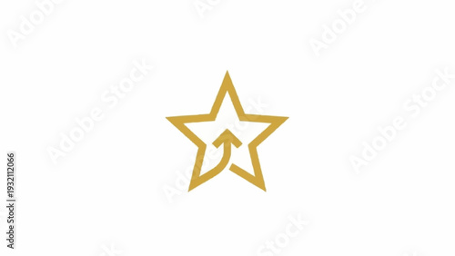 Golden Star Icon with Arrow Symbol.