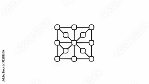 Molecular structure diagram with nodes.