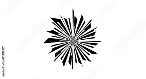 Dynamic Abstract Explosive Starburst Graphic on Isolated White Background