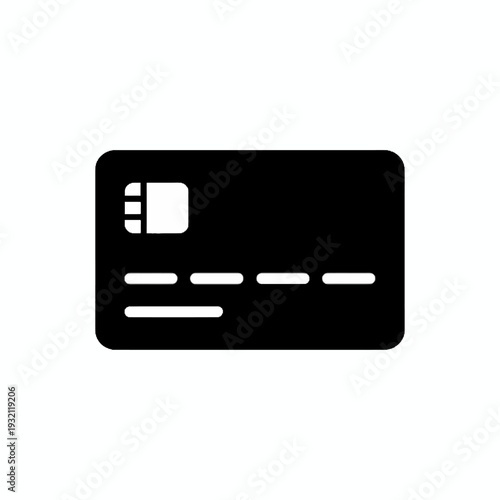 Universal credit card icon for payment systems, banking, and financial transactions. Bold graphic symbolizing secure online purchases and modern commerce