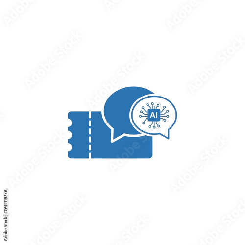 Artificial Intelligence Powered Customer Support and Digital Ticketing Solution Icon for Automated Service Management
