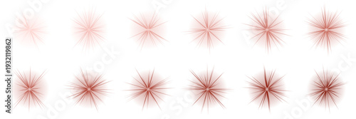 Set of red microscopic virus cells and pathogen bacteria illustrations on white background