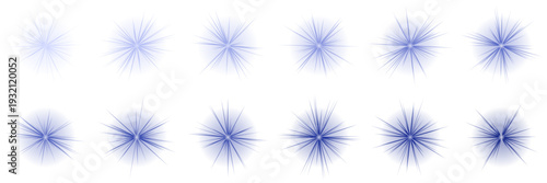 Blue Starburst Light Effects for Sci-Fi HUD Interface and Magic Spells