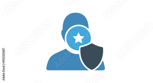Blue silhouette of a protected user.