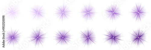 Glowing Purple Starburst Icons for Magical Fantasy Game Interface and Sci-Fi Design