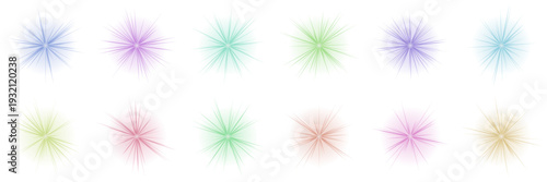 Pastel Watercolor Starburst Elements for Baby Shower and Nursery Decor