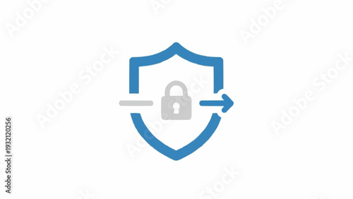 Shield with lock and arrow icon.