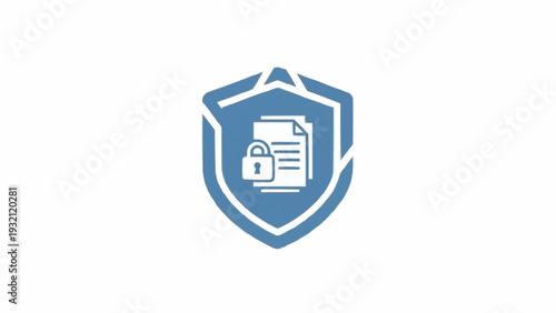 Shield with lock and document icon.