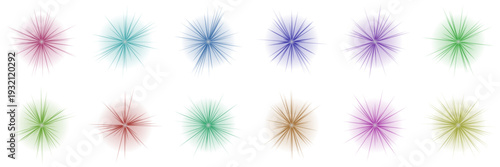 Set of colorful chakra energy points for aura healing and spiritual meditation