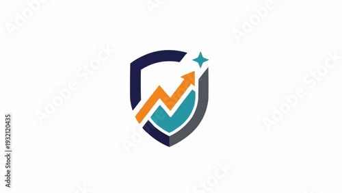 Shield with upward trend arrow graph.