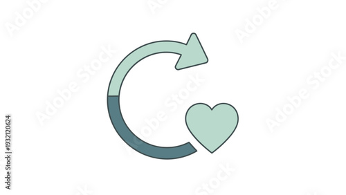 Heart Symbol with Refresh Arrow Icon.