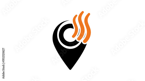 Hot Location Pin Icon Graphic Symbol.