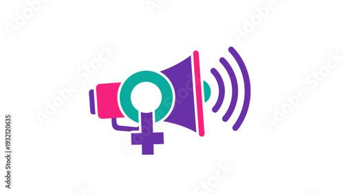 Feminist Megaphone Symbol Equality Rights.