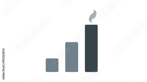 Increasing Bar Graph with Rising Smoke.