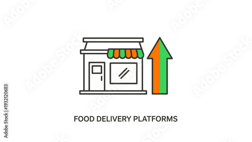 Food delivery service shop icon.