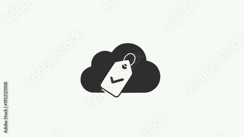 Simple Cloud Storage Icon Symbol.