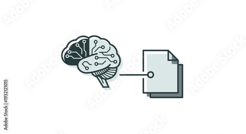 Brain with document idea concept.
