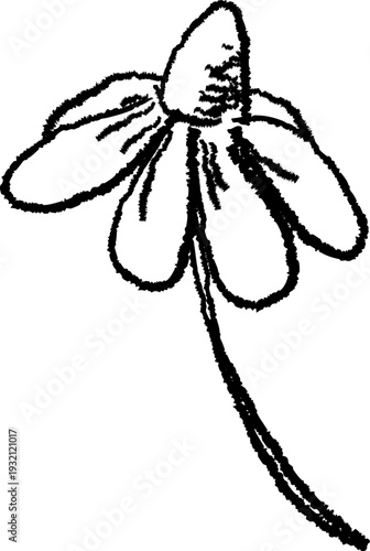 Flower Drooping Brush Sketch