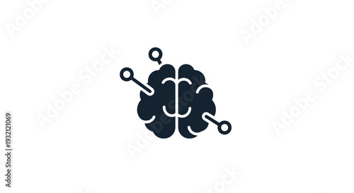 Brain with screws and technology.